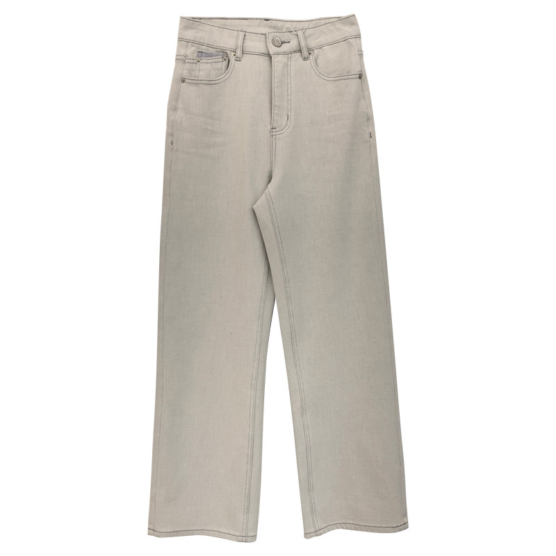 重磅灰白牛！巨显瘦四面弹窄版直筒牛仔裤女秋冬加绒小个子阔腿裤,淘宝优惠券,粉丝福利购,淘宝优惠卷