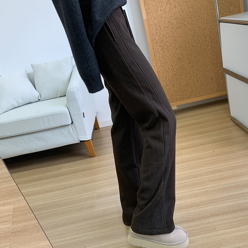 一条过冬！巨显瘦加绒羊毛休闲裤女宽松直筒阔腿裤冬加厚保暖长裤,淘宝优惠券,粉丝福利购,淘宝优惠卷