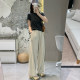 Tencel ramie ເຢັນ ແອວ elastic ກາງເກງຂາກວ້າງ