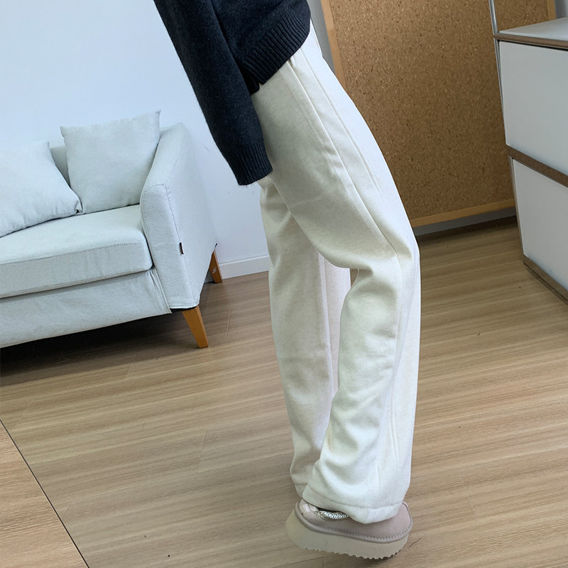 一条过冬！巨显瘦加绒羊毛休闲裤女宽松直筒阔腿裤冬加厚保暖长裤,淘宝优惠券,粉丝福利购,淘宝优惠卷