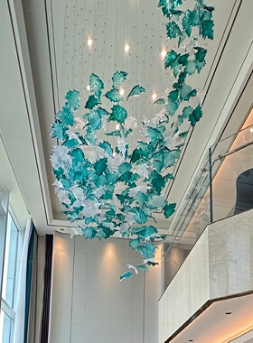 酒店大堂别墅客厅创意琉璃装饰灯吊饰餐馆宴会厅空中艺术吊挂挂饰