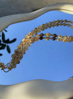 金光万丈黄塔晶百搭叠戴不规则天然黄虎眼琉璃手链女款精致