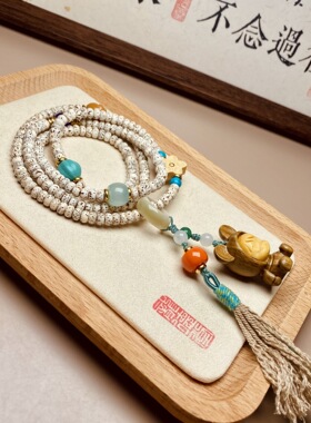 迷你星月菩提子手串108颗新中式橄榄核葫芦文玩佛珠男女手链项链