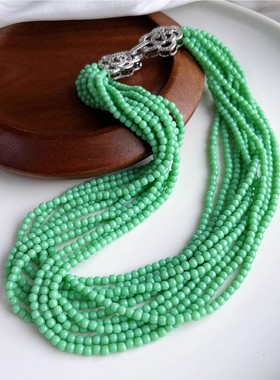 好喜欢这个十层唯美慵懒的晚装链喜欢这样生机盎然的色调