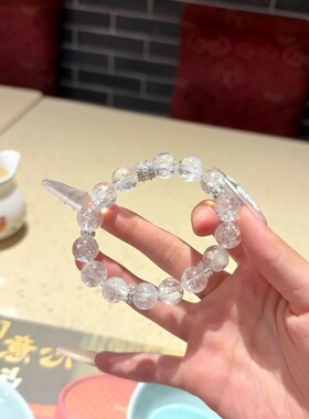 可复检纯净无暇暴风雪白阿塞贵气十足手串女生手链生日礼