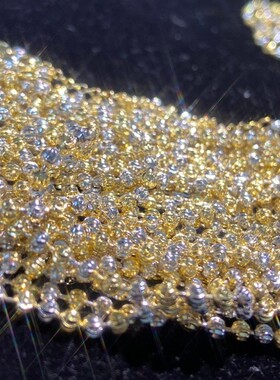 可调节长度银混彩链百搭闪耀素链简约女