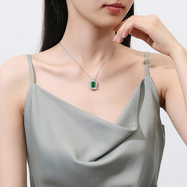 European and American best-selling princess wedding s925 sterling silver necklace women's luxury high-end banquet colorful jewelry versatile jewelry