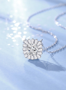 显大款6.5mm莫桑钻项链女925纯银围镶梯形锆石欧美风首饰厂家直销