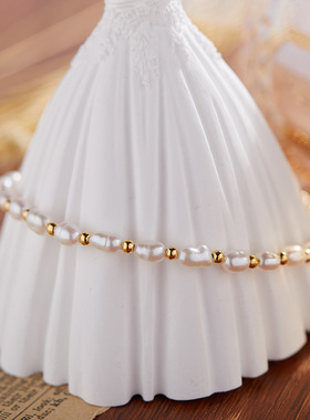 天然淡水珍珠精品小米珠手链女搭配S925通体纯银串珠小红书直播款