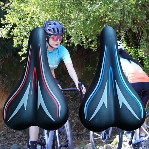 山地车鞍座坐包自行车公路车坐垫自行车骑行鞍座通用防水柔软带夹 - 图0