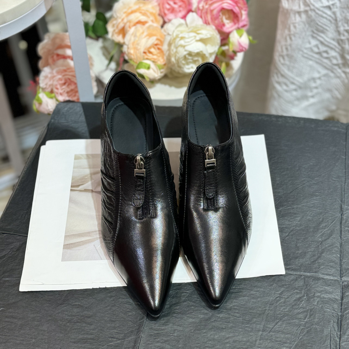 轻奢欧货~尖头前拉链高级感女士软羊皮气质皮鞋深口不累脚高跟鞋,淘宝优惠券,粉丝福利购,淘宝优惠卷