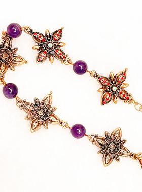 复古外贸新款气质重工款项链手链耳环套装高级感