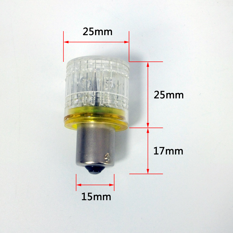 B15卡口LED警示灯泡12V24V110V220V5W单双触点报警信号指示灯红绿 - 图1