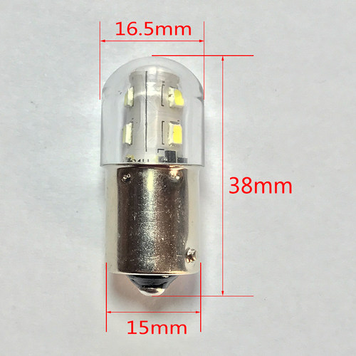 B15LED报警灯泡12V24V36V48V220V3W5W机床工作信号指示灯单双触点 - 图0