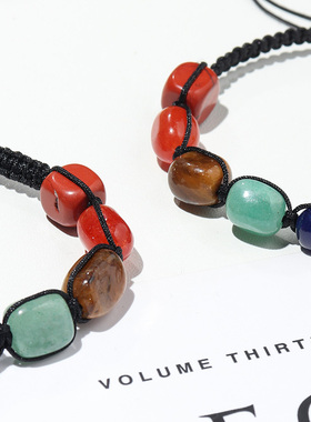 女士天然水晶民族风随形米珠手链