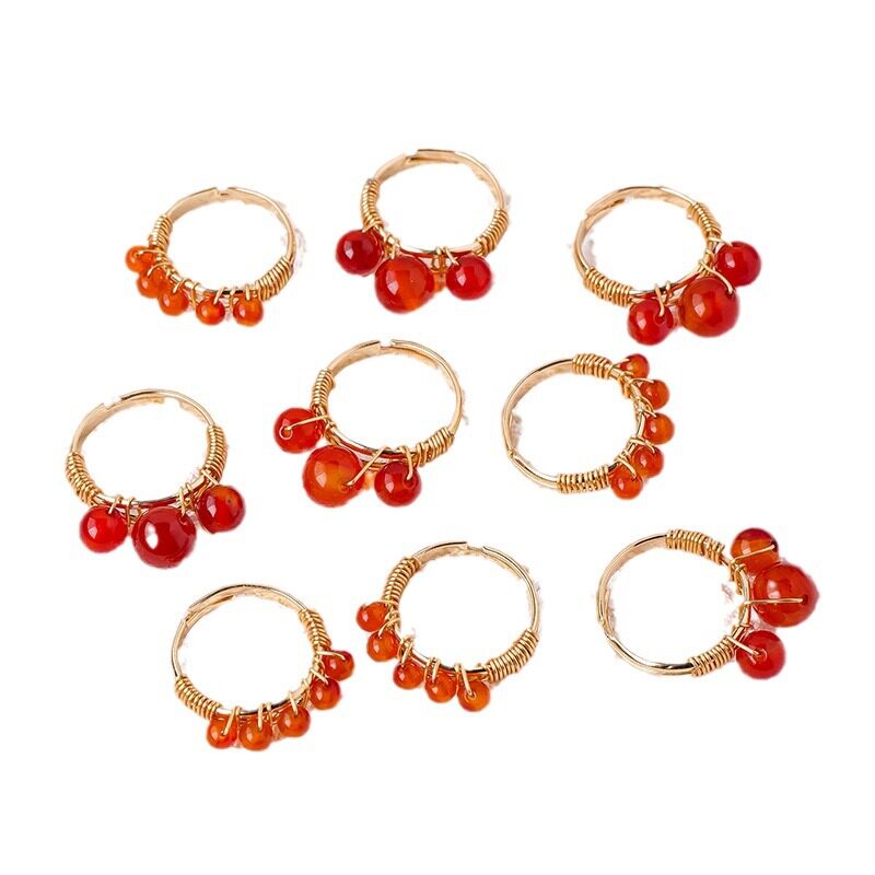 Agate ring niche unique ring women new Chinese style