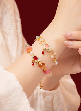 故宫淘宝｜国色芳华多宝水晶手串文创手链新年本命年生日礼物女生