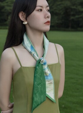 故宫淘宝千里江山小长条丝巾