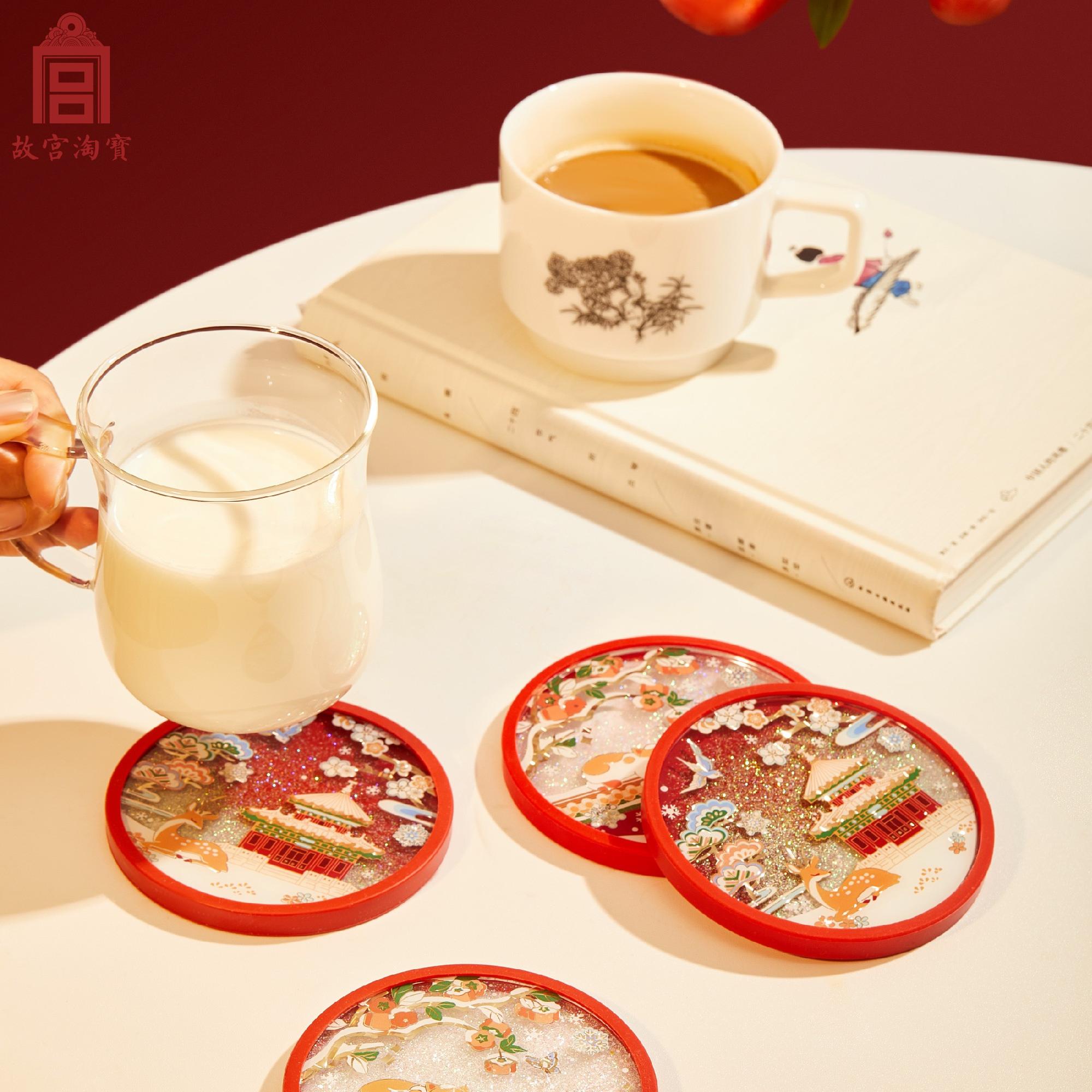 故宫淘宝｜故宫雪硅胶杯垫隔热垫茶托博物馆文创小礼物北京伴手礼 - 图3