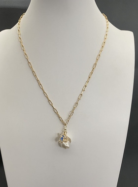 欧美外贸饰项链女多款项链锁骨链项链毛衣链蔻C家巴洛克珍珠项链