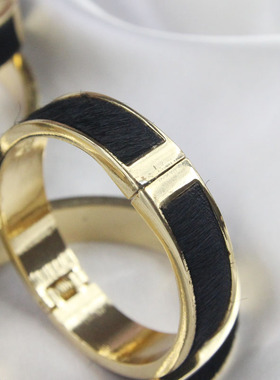 细面金色马毛磁石手镯