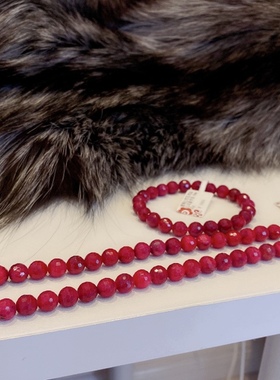 镇店之宝 一图一物 缅甸鸽血红红宝石项链 热粉色 5-8.5mm女