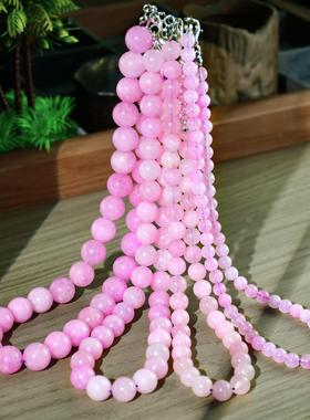 新款紫锂辉石圆珠项链女梦幻葡萄