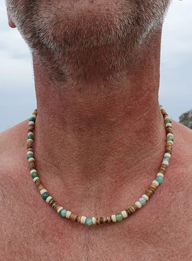 欧美风小众长款项链男女椰壳