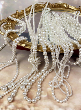 复古经典仿淡水珍珠项链毛衣链女