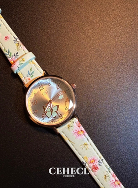 vintage韩式中古蝴蝶手表少女风