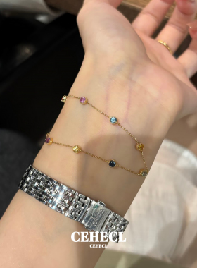 S925银精致生辰石手链女小众设计