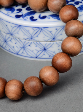 高油密印度老山檀香佛珠单圈手链