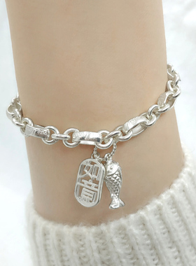 999纯银情侣手链锦鲤如意ins手饰