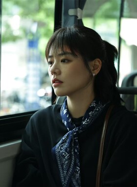 春夏腰果花影视同款女士棉麻方巾