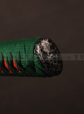 龙泉世剑 全新26cm 手柄 墨绿丝 麻点光板 合金配件 仿鱼皮 通用