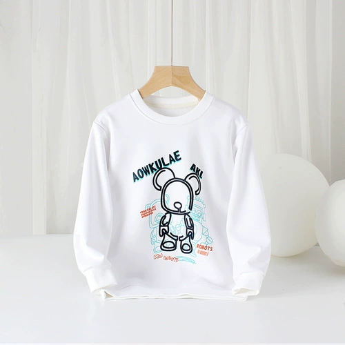 Демисезонная детская толстовка, мультяшный приятный телу лонгслив для мальчиков, в корейском стиле, детская одежда, подходит для подростков