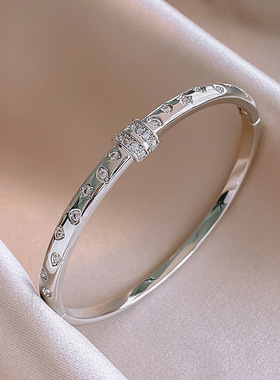 金属风锆石星星卡扣手环欧美