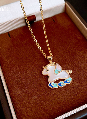 简约本命年滴油小马项链