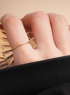 三件套金属风锆石戒指小众指环