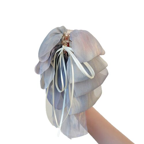 French Bow Clip, Satin Ribbon Half Up Hair Claw - 图3