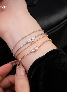 新款满钻蝴蝶手链轻奢百搭