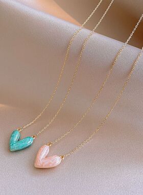 小清新滴油爱心项链甜美