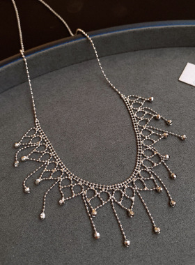 法式气质几何形流苏项链