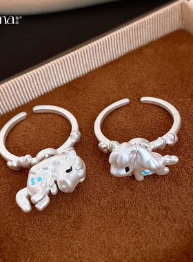 卡通可旋转滴釉本命年小马戒指