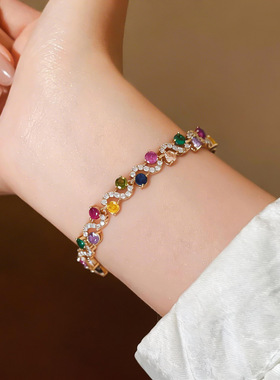 欧美跨境锆石圆形花边手链