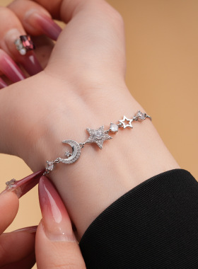 精致锆石花朵卡扣手链