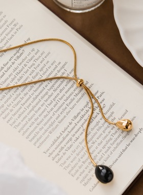 不掉色轻奢小众蛇骨长款毛衣链