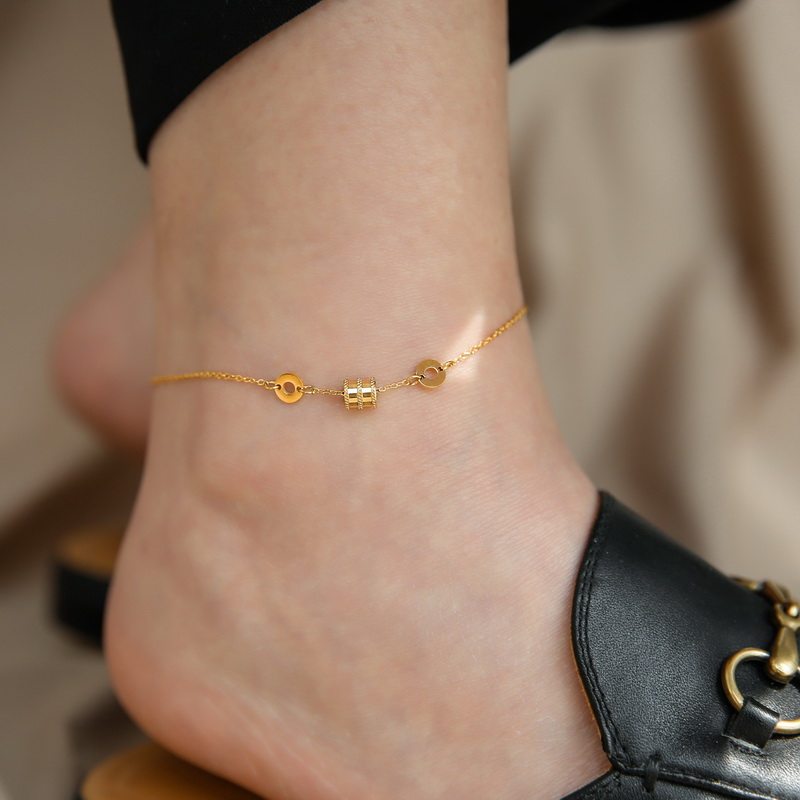 新款镀18K金小蛮腰脚链女不掉色简约冷淡风小众设计感七夕,淘宝优惠券,粉丝福利购,淘宝优惠卷