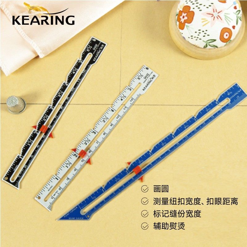 科灵拼布工具线缝规15cm尺子缝份拼布尺绘图测量金属服装尺5006A,淘宝优惠券,粉丝福利购,淘宝优惠卷