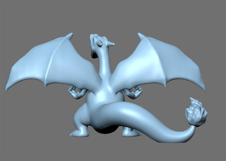 3d打印图纸模型素材精灵宝可梦喷火龙STL摆件圆雕图F2619 - 图2